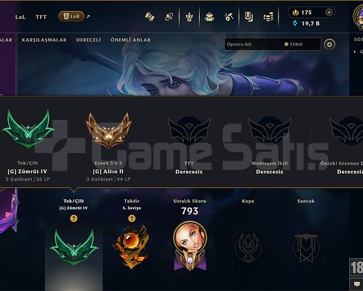 599 KOSTÜM 258K ÖZ 596 LVL EFSANE DOLU MAİL HESAP