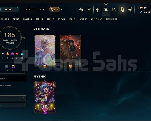 EUW SILVER 2 - 185 SKIN - 258 SIMGE - TAM ERİŞİM