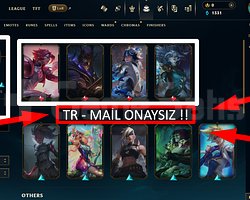 TR / 101 LVL + 20 SKİN + ALTIN 1 + MAİL ONAYSIZ !!