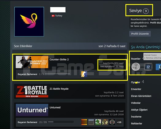 FACEİT+ 7 MADALYA 311 WİN 972 SAAT SEÇKİN
