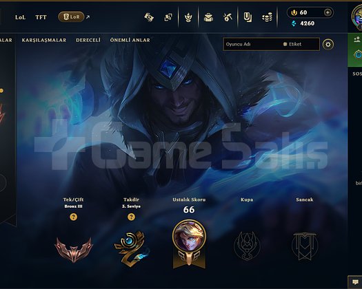EUW BRONZE 3 80 WR YÜKSEK LP HESAP