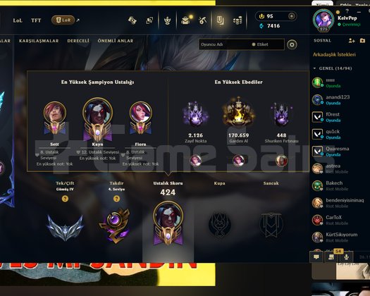 HASTASINA GİDECEK LOL HESABI