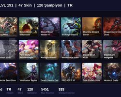 TR / 191 LVL + 47 SKİN + UNRANKED !!
