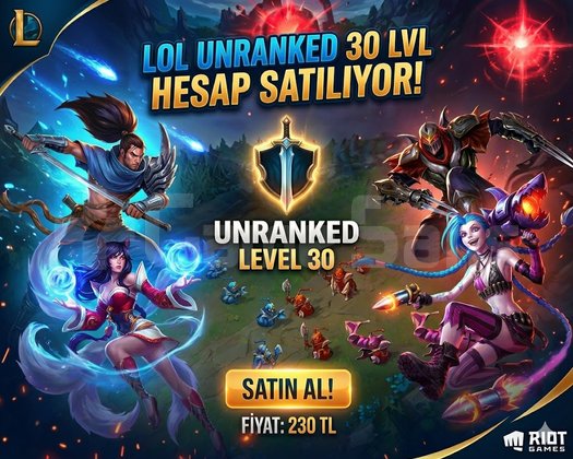 LOL UNRANKED 30 LVL FRESH HESAP