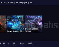 TR / 35 LVL + 3 SKİN + RANK HAZIR + FRESH !!