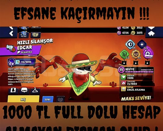 BRAWL STARS EFSANE DOLU HESAP