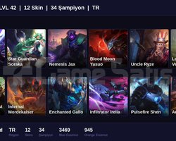 TR / 42 LVL + 12 SKİN + FRESH + UNRANKED !!
