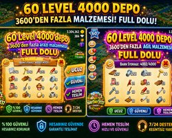 60 LEVEL 4000 DEPO FULL AĞIL ARAZİ DOLU HESAPLAR