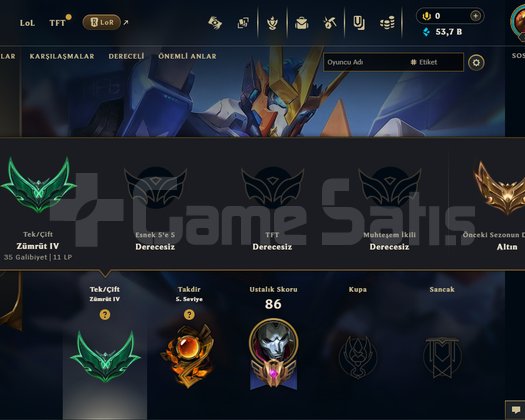EUW HANDMADE EMERALD 4/53K MAVİ ÖZ/60WR/TAKDİR 5