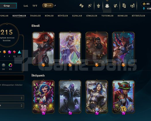 361 LVL / 215 SKIN + TFT 10 CHIBI ZUMRUT