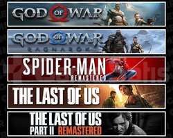 GOW + Ragnarök + Spider 1 + TLOU1 + TLOU2