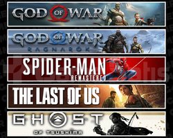 GOW + Ragnarök + Spider 1 + TLOU1 + Tsushima
