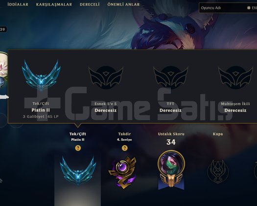 TR PLAT 2 45 LP 3WİN FRESH ACC HİGH MMR +30 -10