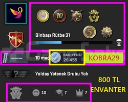 FACEİT+12K OYUN+6 MADALYA 226 WİN 465 SAAT SEÇKİN