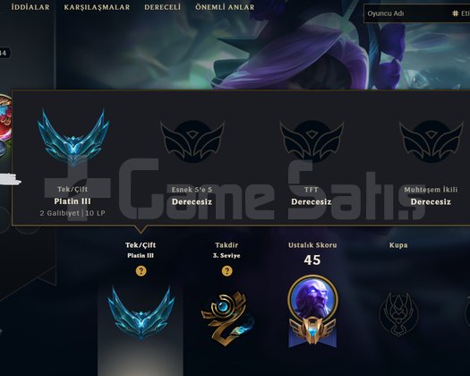 TR PLAT 3 2 WİN HİGH MMR +30 - 10
