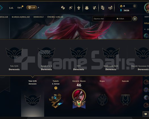 LOL RANK KASMALIK 2017 AÇILIMLI FRESH HESAP