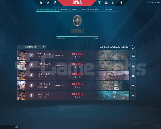 TR - Demir 1 Hesap -Mail Teslimli- DÜŞÜK MMR