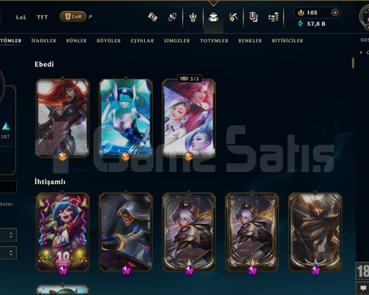 416 KOSTÜM 57K ÖZ 467 LVL EFSANE DOLU MAİL HESAP