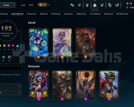 456 LVL 192 KOSTÜM + TFT + TEL ONAYSIZ