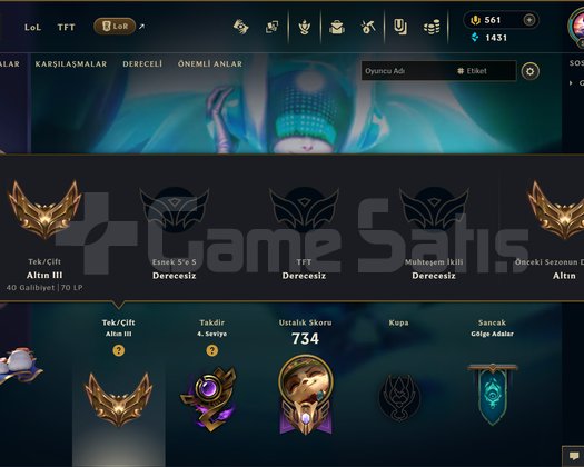 339 KOSTÜM 548 LVL GOLD EFSANE DOLU MAİL HESAP