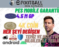 EFOOTBALL ANDROID 4K COIN + 4.5M GP GP SORUNSUZ +5