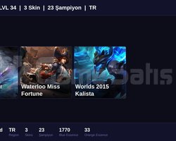 TR / 34 LVL + 3 SKİN + UNRANKED + MAİL ONAYSIZ !!