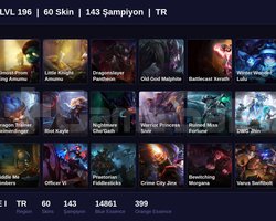 TR / 196 LVL + 60 SKİN + BRONZE I !!