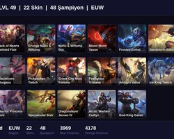 EUW / 49 LVL + 22 SKİN + UNRANKED !!