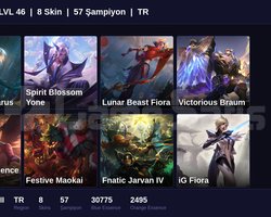TR / 46 LVL + 8 SKİN + SILVER III + MAİL ONAYSIZ !