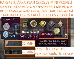 7 MADALYALI 12 LV FACEİT 1.131 CS 2 SAATLİ RUST MA