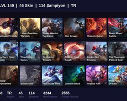 TR / 140 LVL + 46 SKİN + GOLD MMR !!