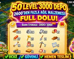 50 LEVEL 3000 DEPO FULL AĞIL DOLU HESAP
