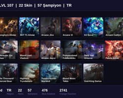 TR / 107 LVL + 22 SKİN + FRESH + UNRANKED