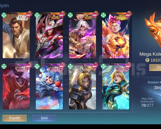 Bened arlot col ve daha fazla sığmayan skin var