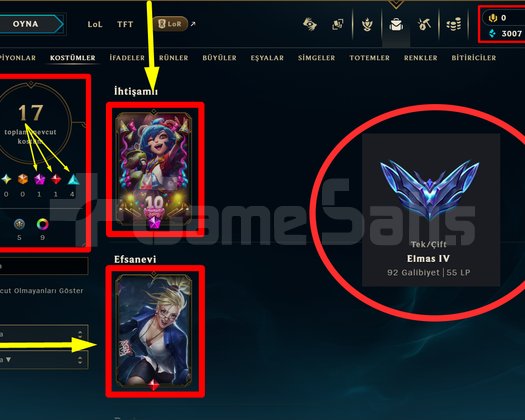 TR + ELMAS 4 + 17 KOSTÜM + 87 HERO + MAİL!