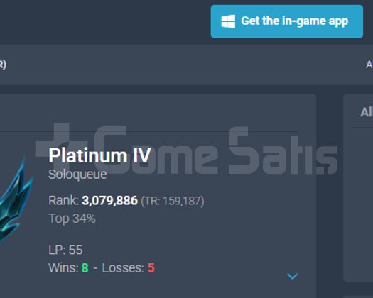 TR PLAT 4 ZÜMRÜT MMR YÜKSEK WR +30LP -10 LP