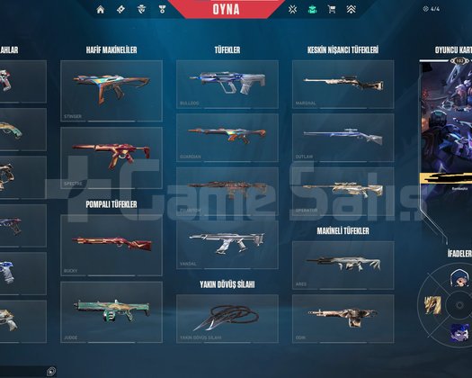 7 VANDALLI 6 PHANTOMLU EFSANE VALORANT HESABI