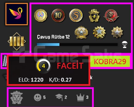 FACEİT+ 8 MADALYA 340 WİN 896 SAAT SEÇKİN