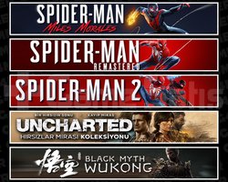Miles + Spider 1 + Spider 2 + Uncharted + Wukong