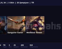 TR / 34 LVL + 3 SKİN + UNRANKED + FRESH !!
