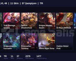 TR / 49 LVL + 11 SKİN + BRONZ MMR !!