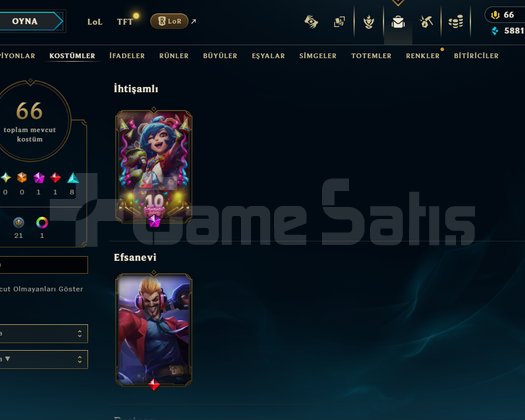 TR EMEK HESABI 86 LVL 66 KOSTÜM 126 ŞAMPİYON
