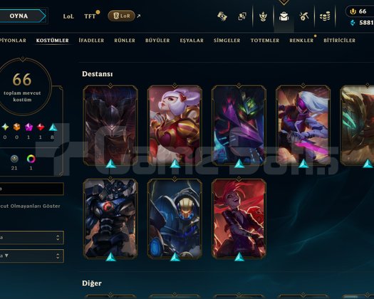TR EMEK HESABI 86 LVL 66 KOSTÜM 126 ŞAMPİYON