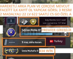 2 MADALYALI 22 LV 622 SAATLİ FACEİT İLK KAYIT OL Y