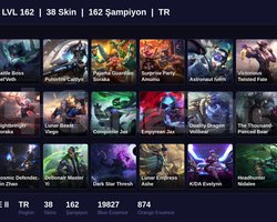 TR / 162 LVL + 38 SKİN + BRONZE II +  MAİL ONAYSIZ