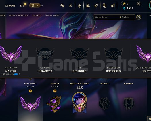 Euw Master +400 LP GM Peak +29 LP Gain Hesap