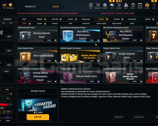 Sınırsızlı 35K Materyalli 56 Seviye Zula Hesabı