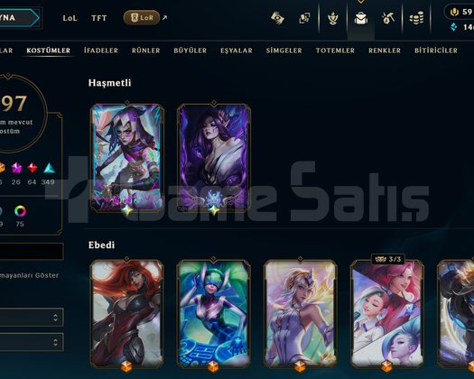 597 KOSTÜMLÜ + FULL HEROLU LOL HESABI + Valorant