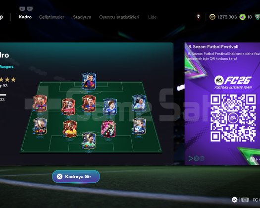 1M250K Coins - Süper Kadro - Şanslı Hesap