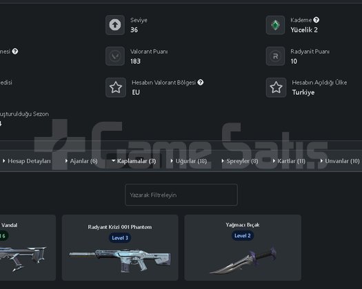 Valorant 1.26kd hesap